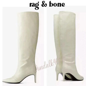 RAG & BONE BEHA KNEE HIGH WHITE CRINKLE 7